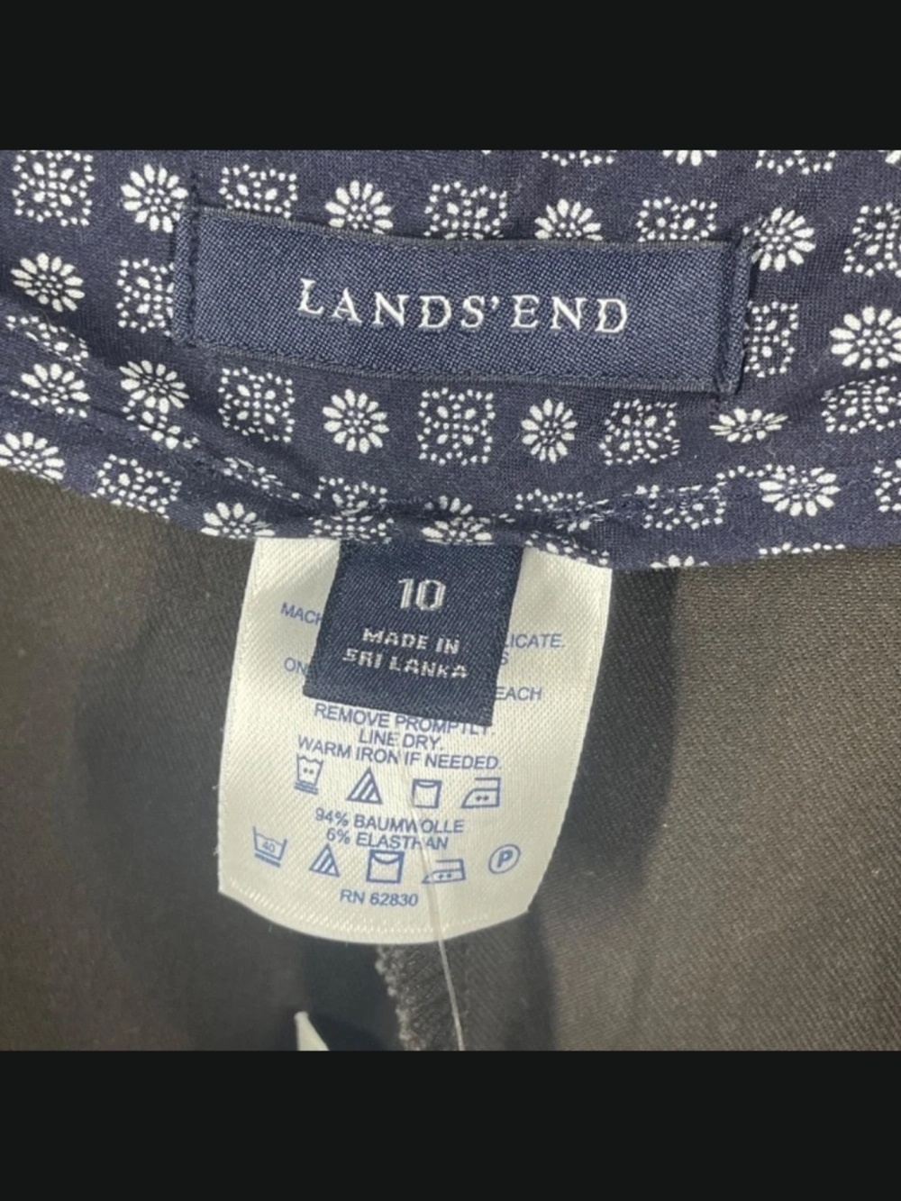NEW Lands End Pants Womens 10 brown straight leg cropped trouser classic retro - Picture 4 of 10